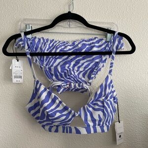 Purple and white zebra bikini